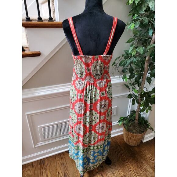 Angle Women's Multicolor Rayon V-Neck Sleeveless Casual Long Maxi Dress Size S - Picture 5 of 10